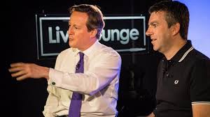 David Cameron and Newsbeat host Chris Smith at today's Live Lounge interview
